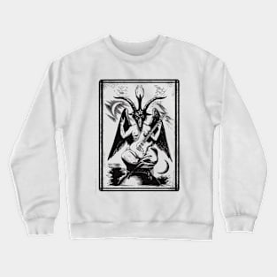 Baphomet strat guitar white transparent Crewneck Sweatshirt